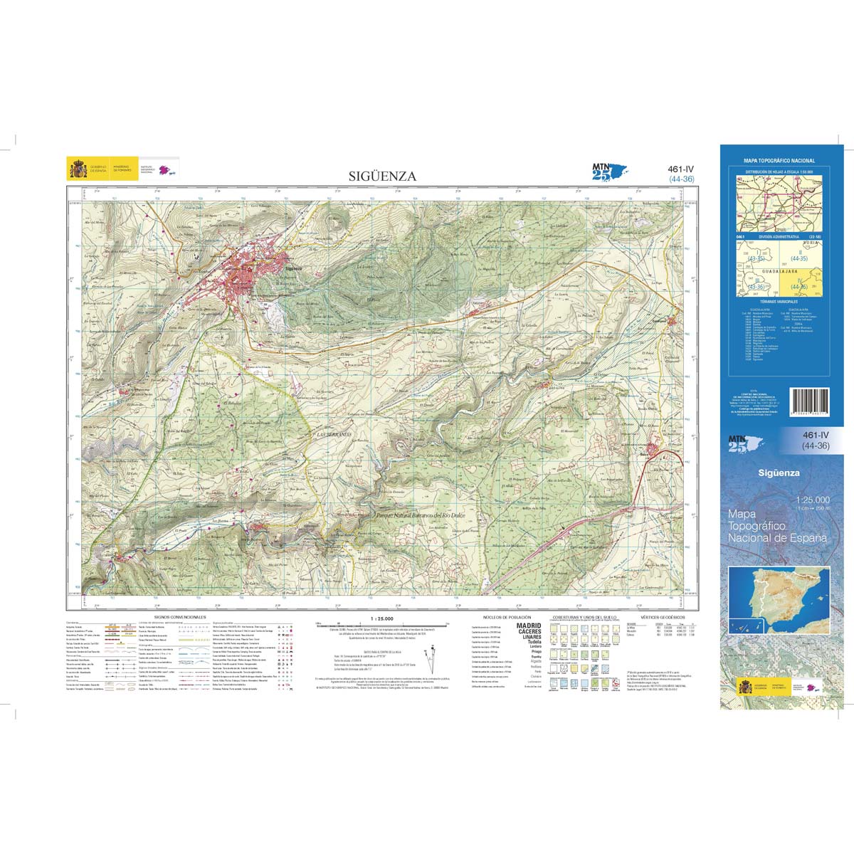 Online bestellen: Topografische kaart 461-IV Sigüenza | CNIG - Instituto Geográfico Nacional1