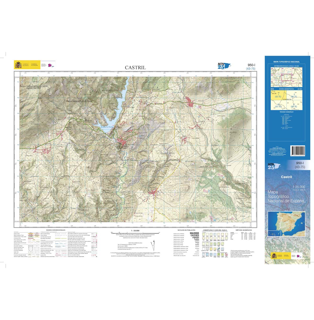 Online bestellen: Topografische kaart 950-I Castril | CNIG - Instituto Geográfico Nacional1