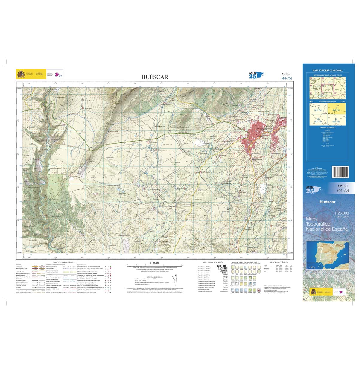 Online bestellen: Topografische kaart 950-II Huéscar | CNIG - Instituto Geográfico Nacional1