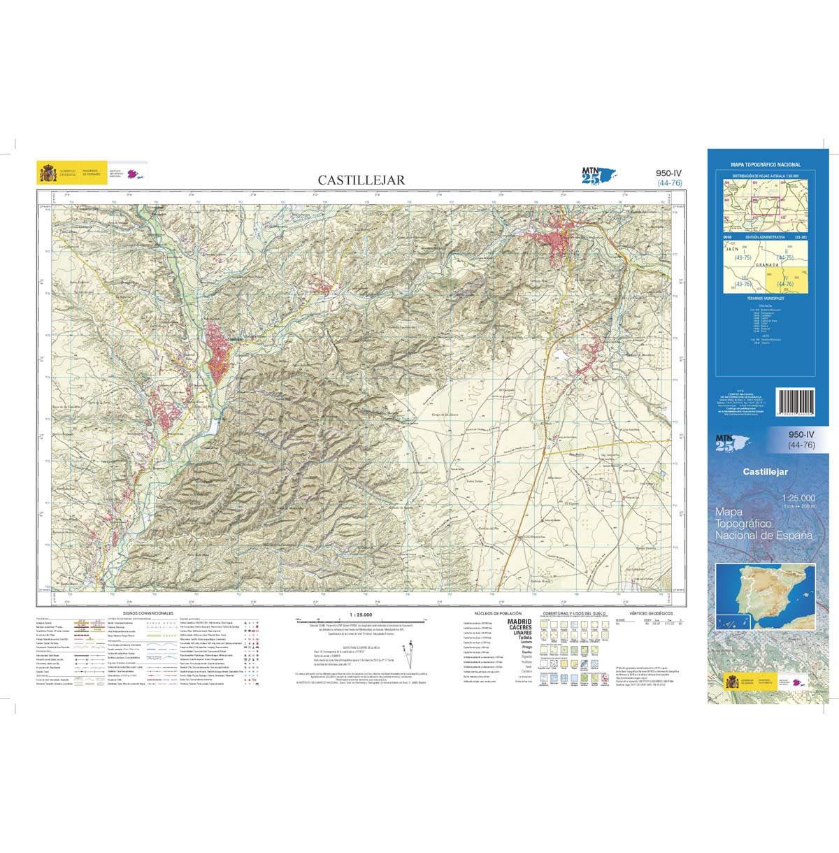 Online bestellen: Topografische kaart 950-IV Castillejar | CNIG - Instituto Geográfico Nacional1