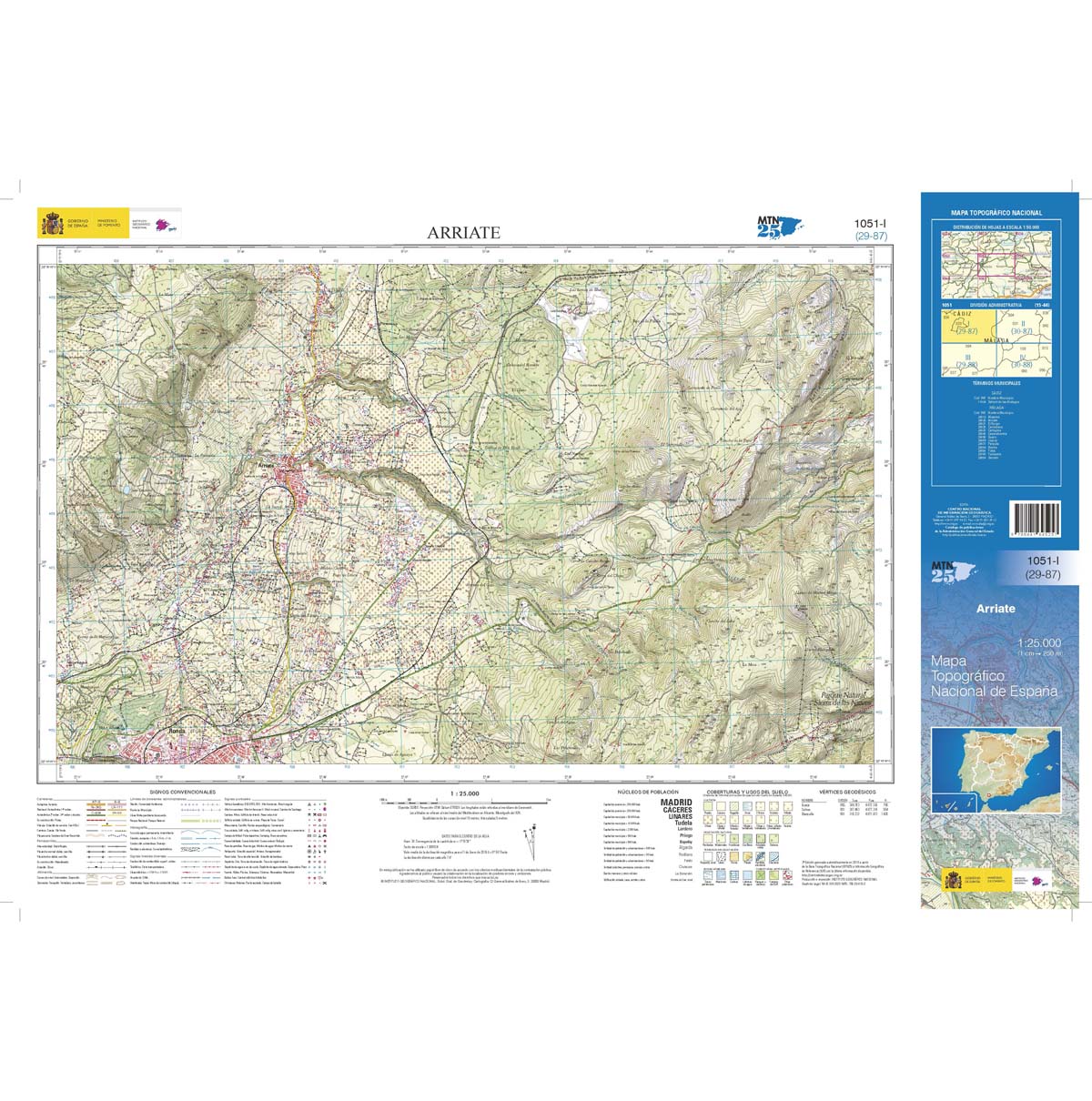 Online bestellen: Topografische kaart 1051-I Arriate | CNIG - Instituto Geográfico Nacional1