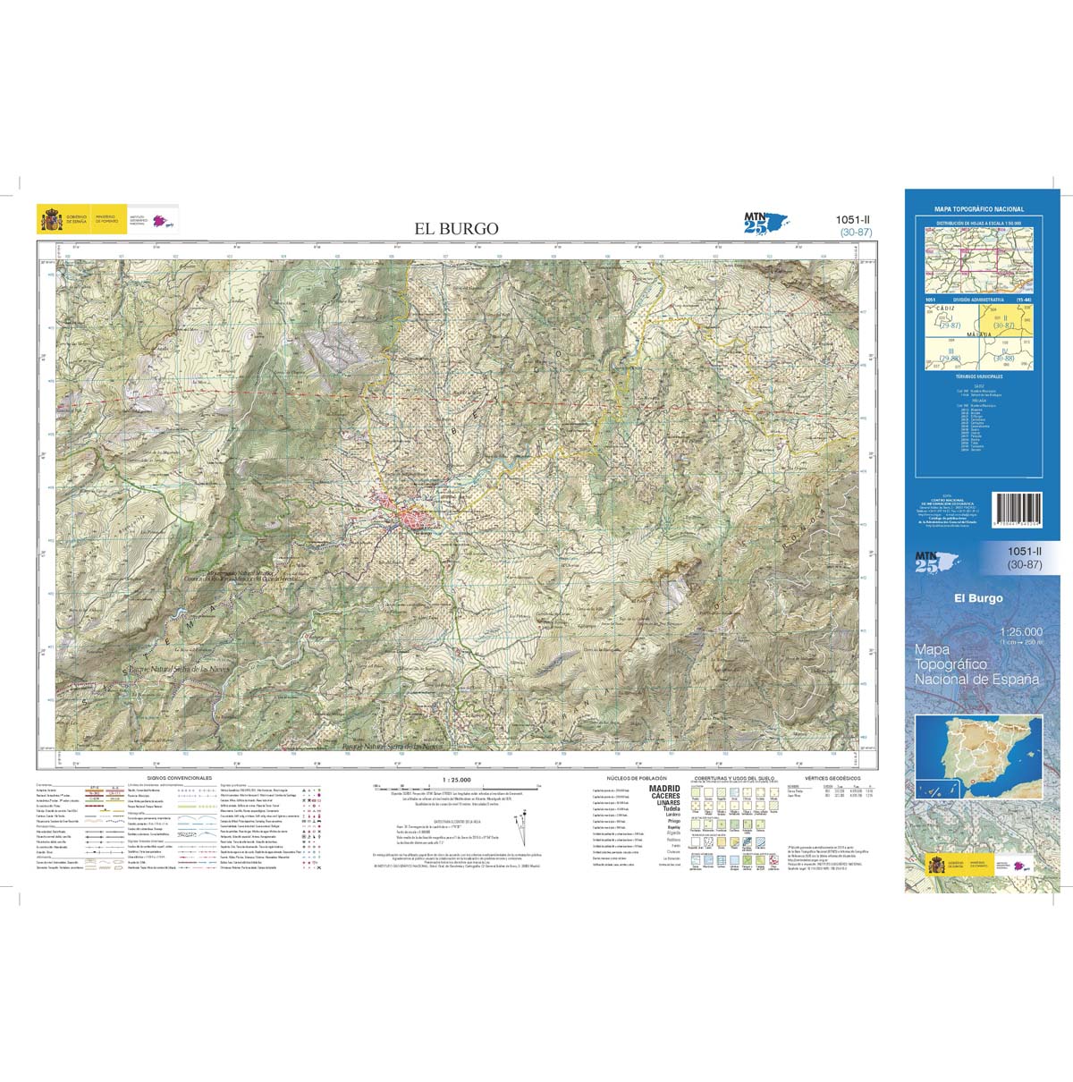 Online bestellen: Topografische kaart 1051-II El Burgo | CNIG - Instituto Geográfico Nacional1