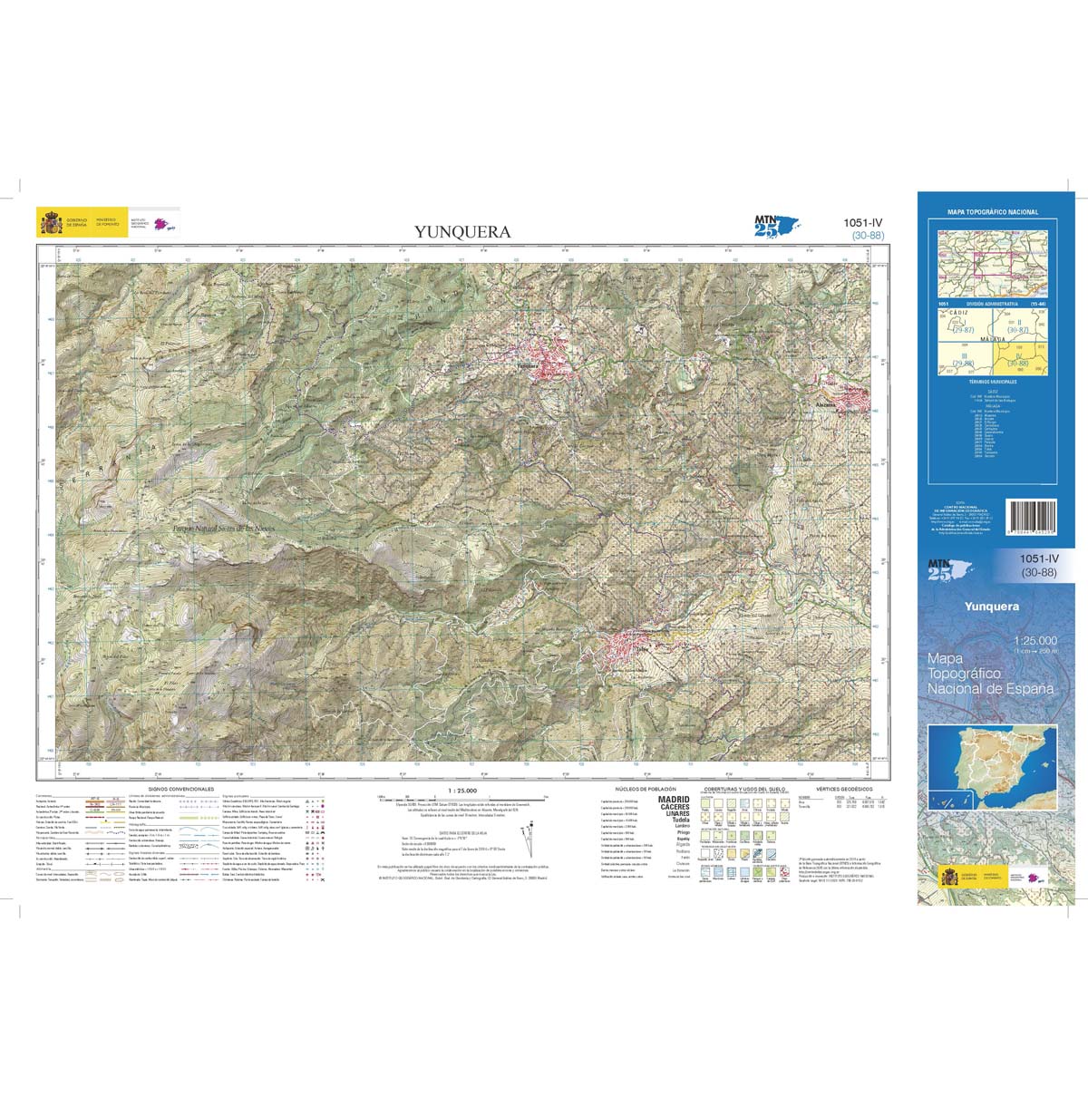 Online bestellen: Topografische kaart 1051-IV Yunquera | CNIG - Instituto Geográfico Nacional1