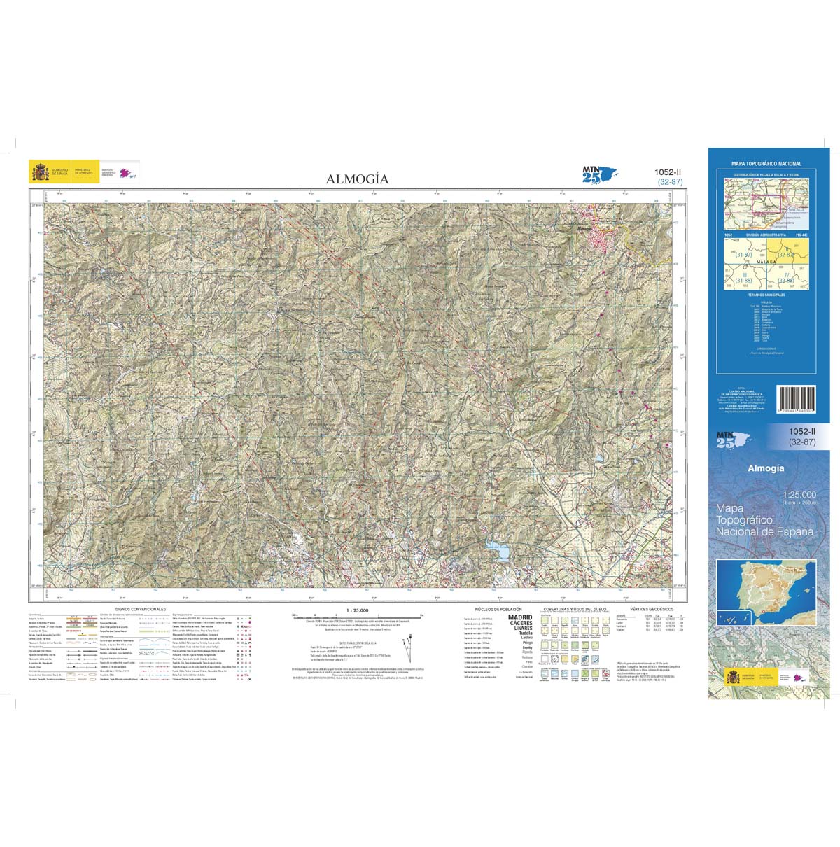 Online bestellen: Topografische kaart 1052-II Almogía | CNIG - Instituto Geográfico Nacional1