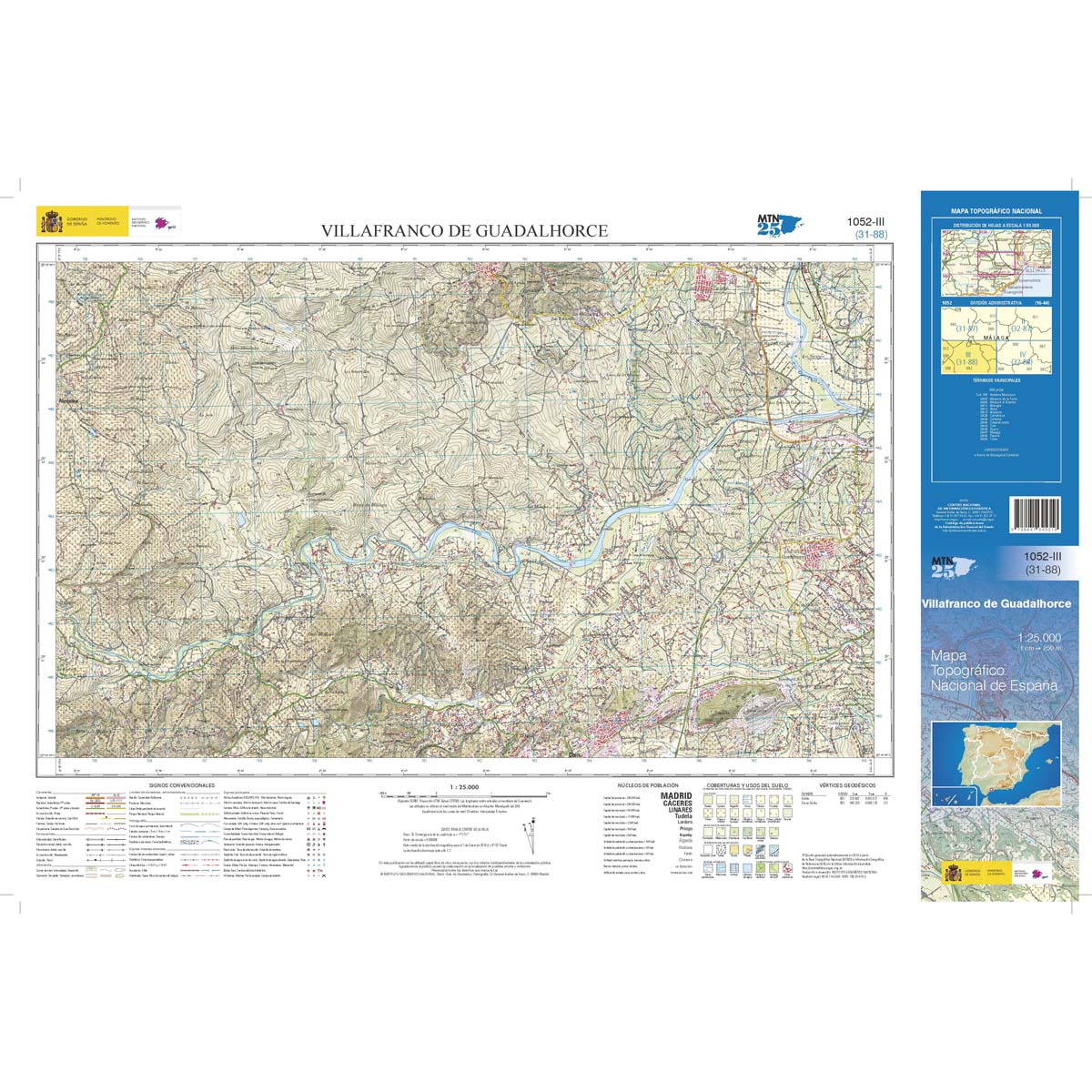 Online bestellen: Topografische kaart 1052-III Villafranco de Guadalhorce | CNIG - Instituto Geográfico Nacional1