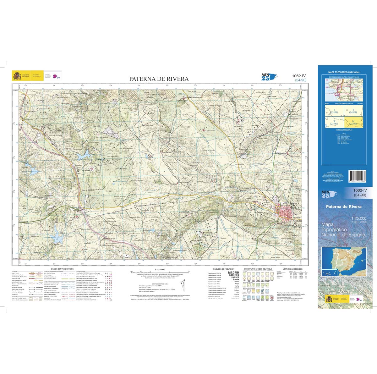 Online bestellen: Topografische kaart 1062-IV Paterna de la Rivera | CNIG - Instituto Geográfico Nacional1