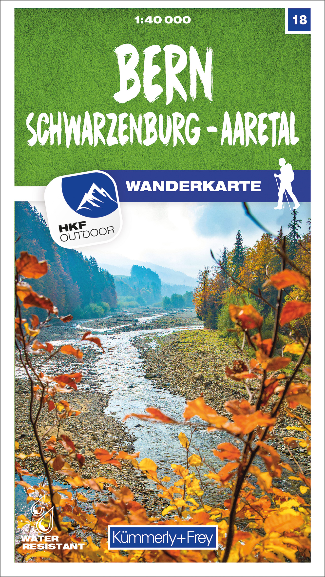 Online bestellen: Wandelkaart 18 Bern / Schwarzenburg / Aaretal | Kümmerly & Frey