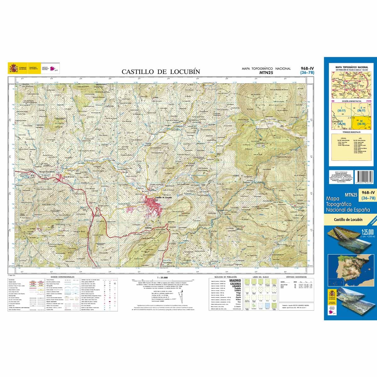 Online bestellen: Topografische kaart 968-IV Castillo de Locubín | CNIG - Instituto Geográfico Nacional1