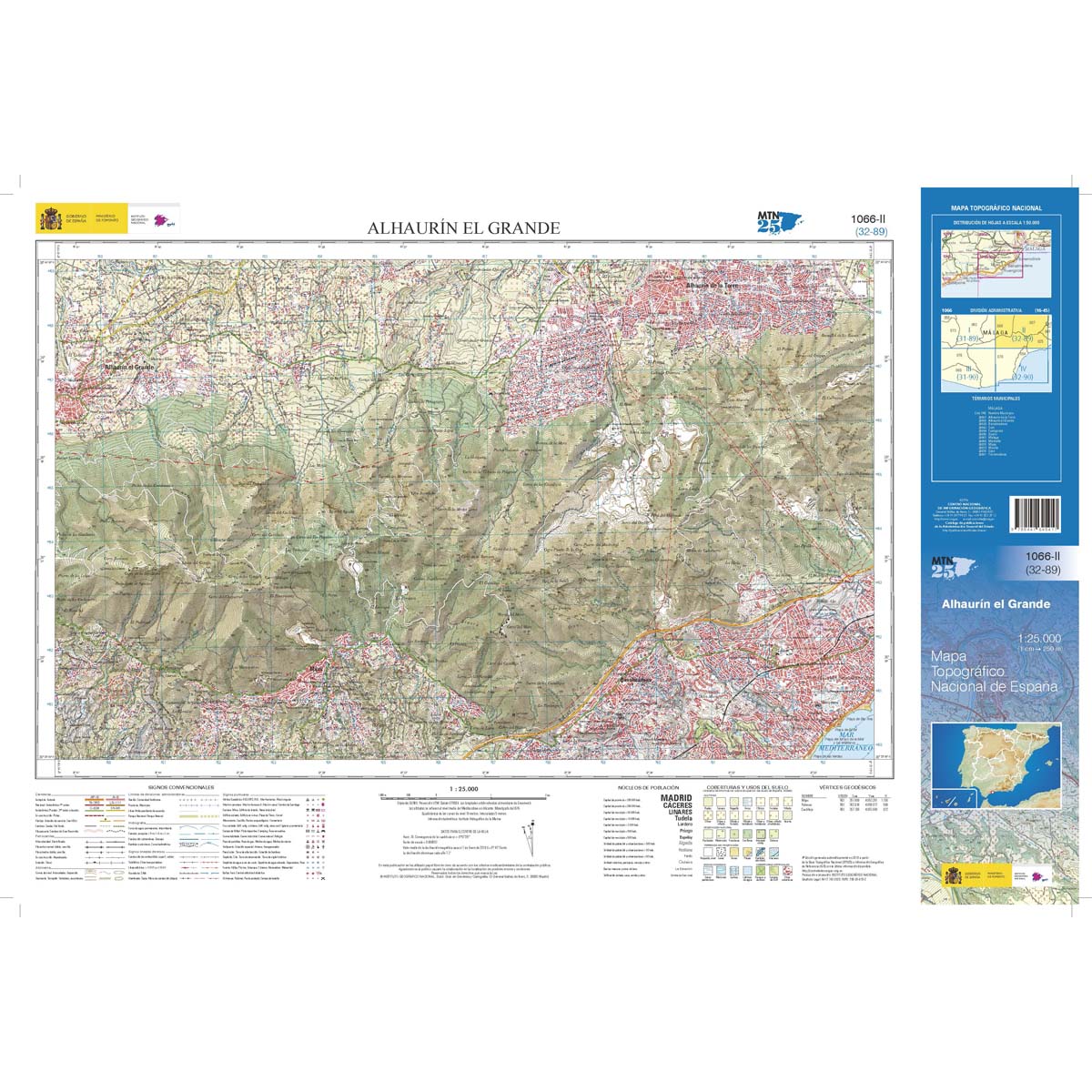 Online bestellen: Topografische kaart 1066-II Alhaurín El Grande | CNIG - Instituto Geográfico Nacional1