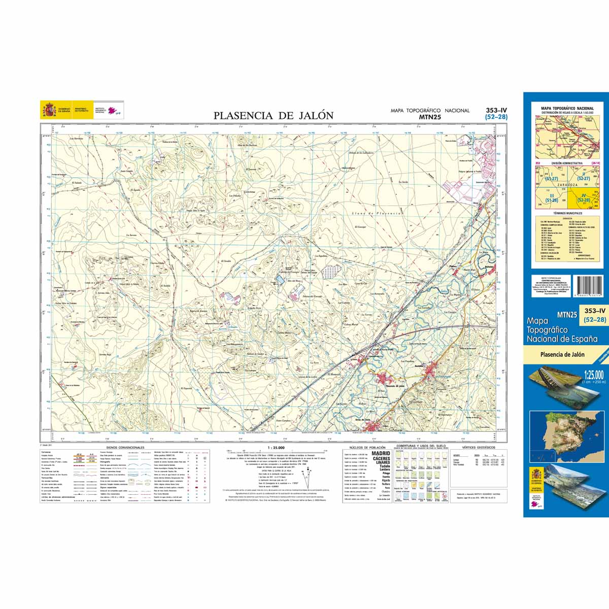 Online bestellen: Topografische kaart 353-IV Plasencia de Jalón | CNIG - Instituto Geográfico Nacional1