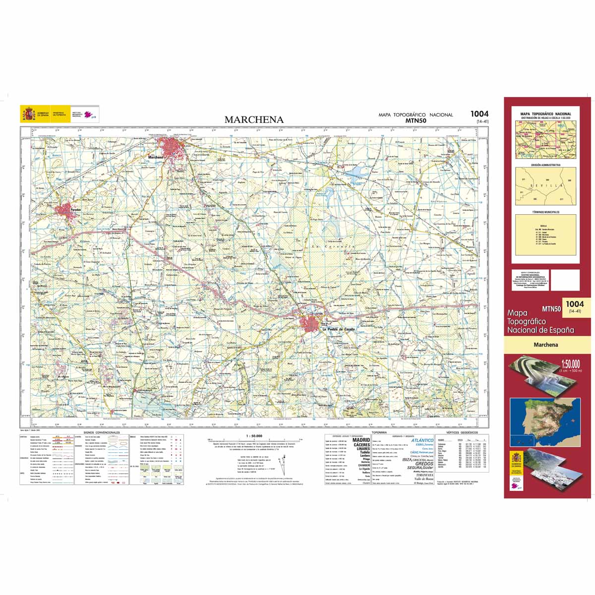 Online bestellen: Topografische kaart 1004 MT50 Marchena | CNIG - Instituto Geográfico Nacional1