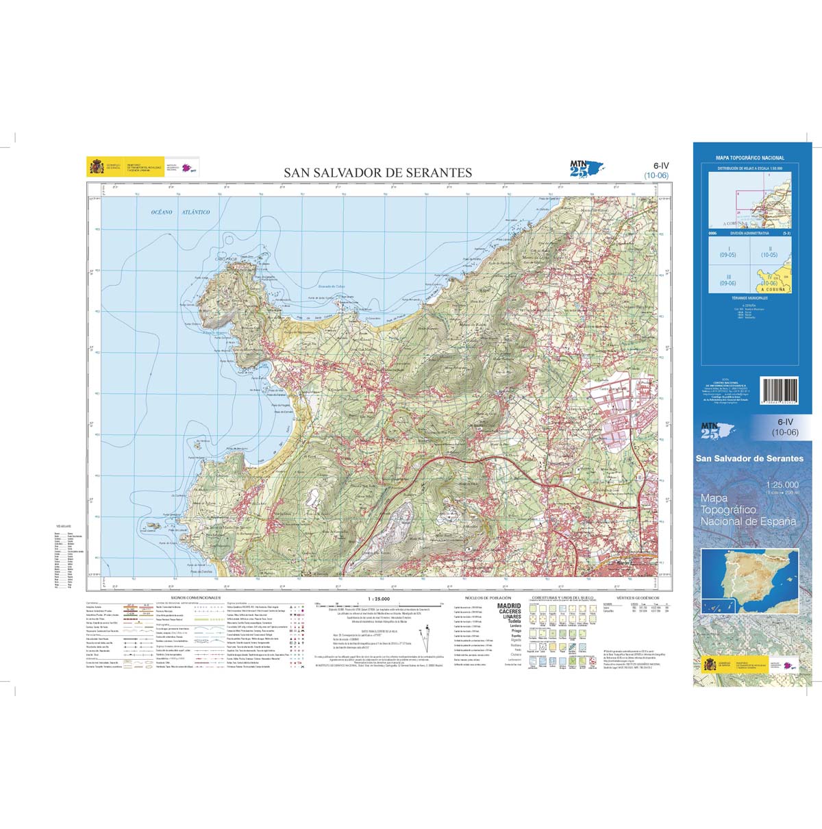 Online bestellen: Topografische kaart 6-IV San Salvador de Serantes | CNIG - Instituto Geográfico Nacional1