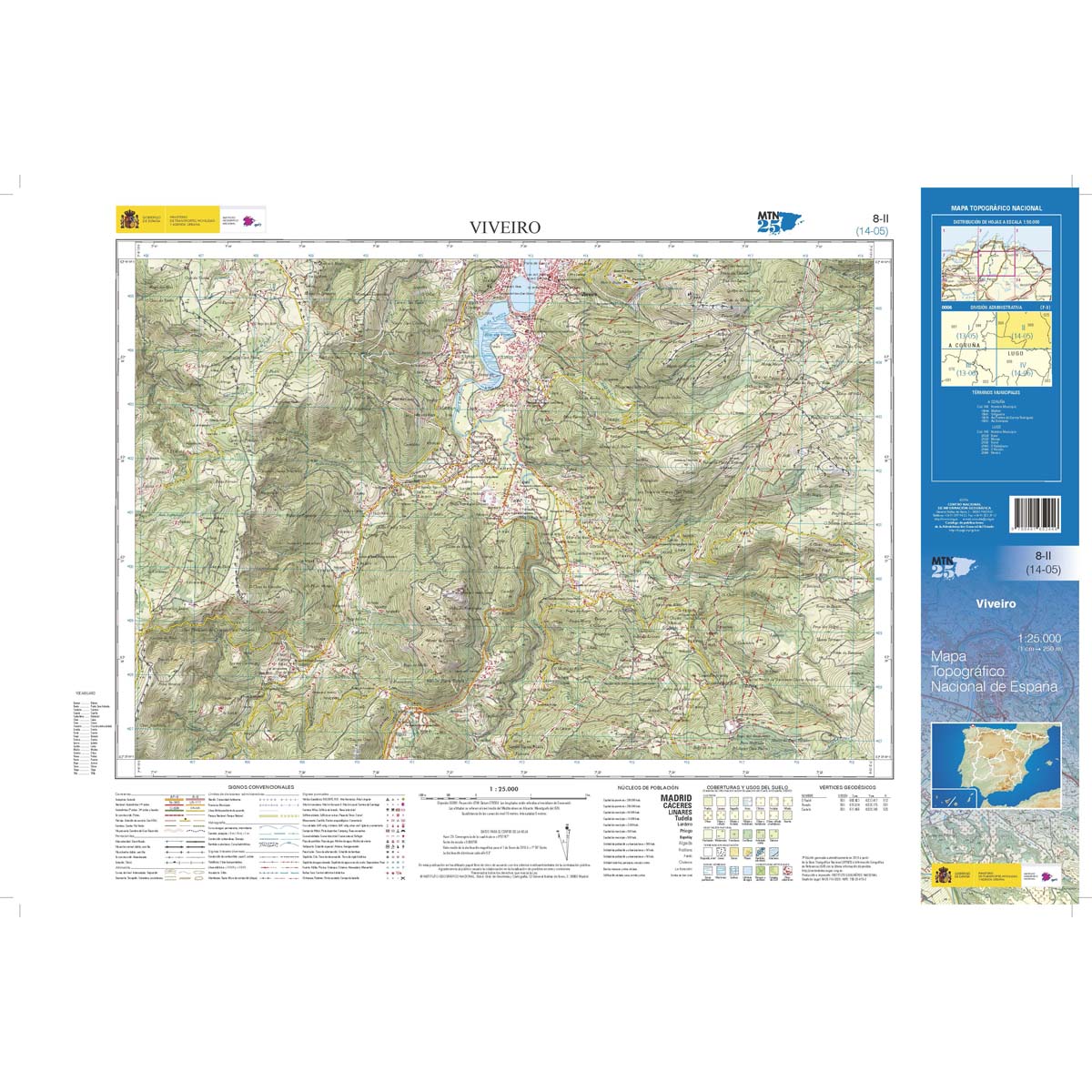 Online bestellen: Topografische kaart 8-II Viveiro | CNIG - Instituto Geográfico Nacional1