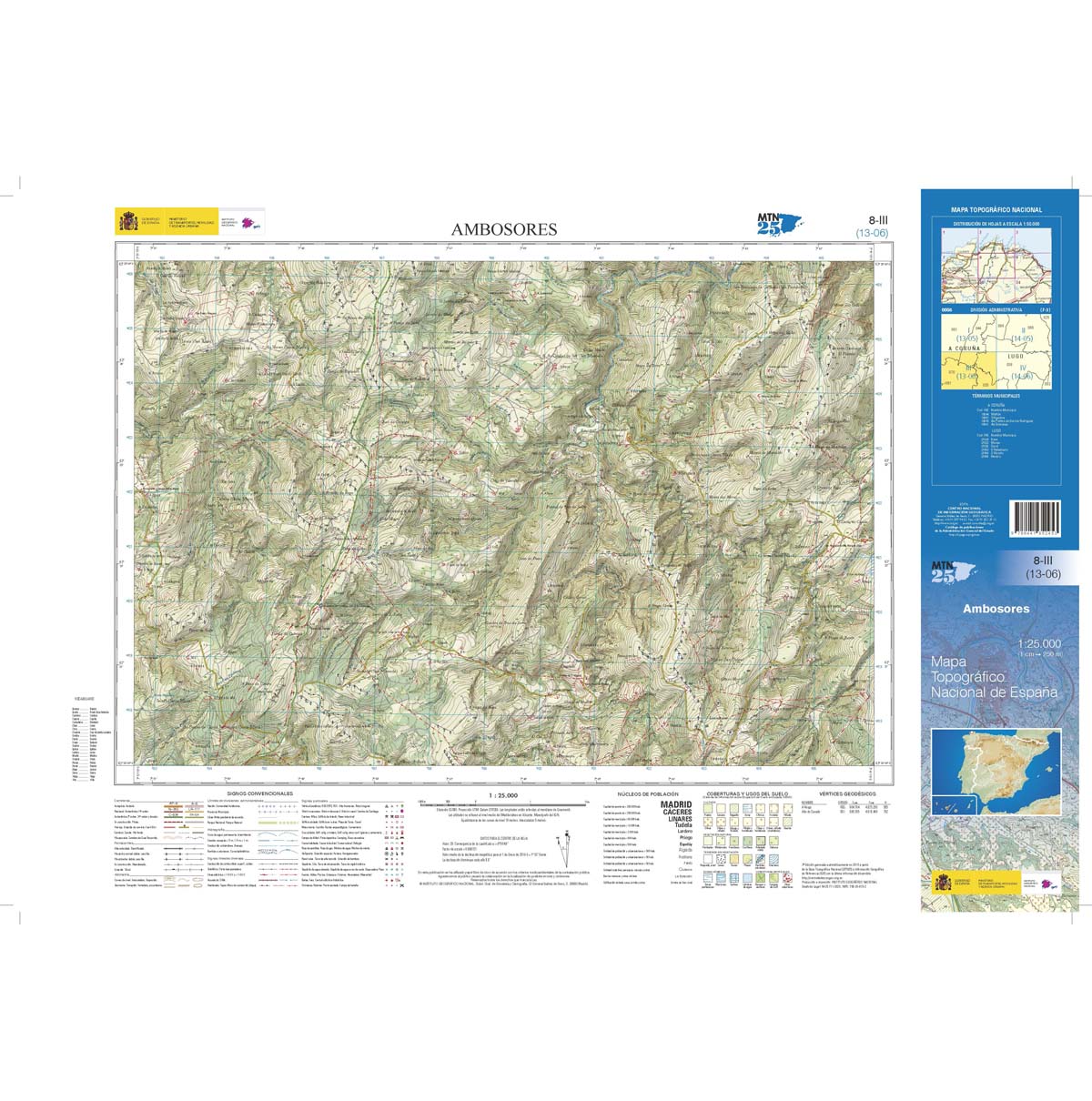 Online bestellen: Topografische kaart 8-III Ambosores | CNIG - Instituto Geográfico Nacional1