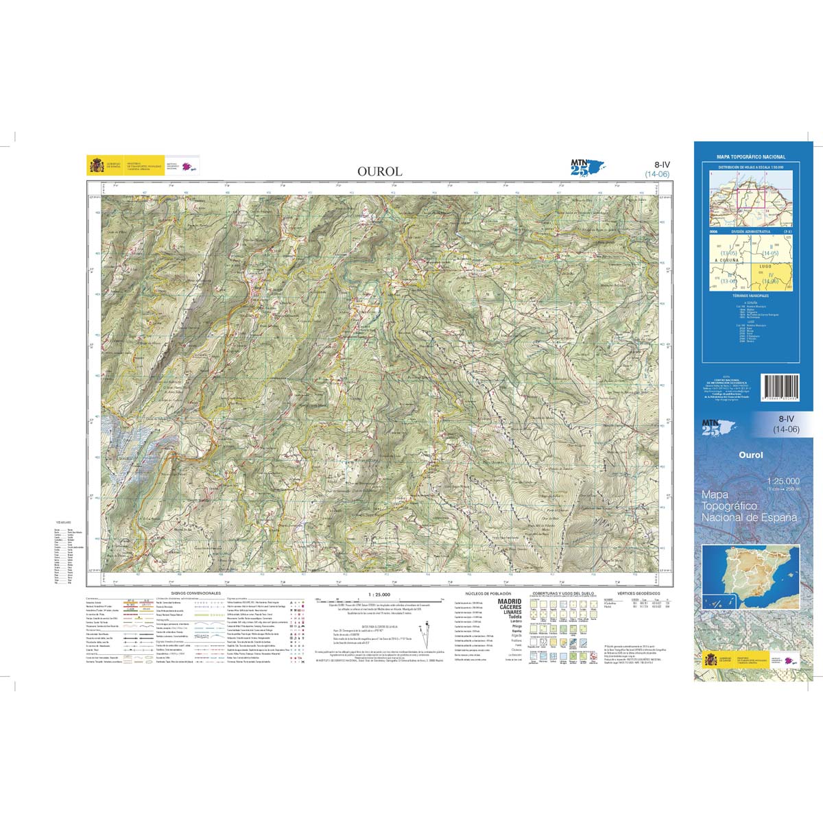 Online bestellen: Topografische kaart 8-IV Ourol | CNIG - Instituto Geográfico Nacional1