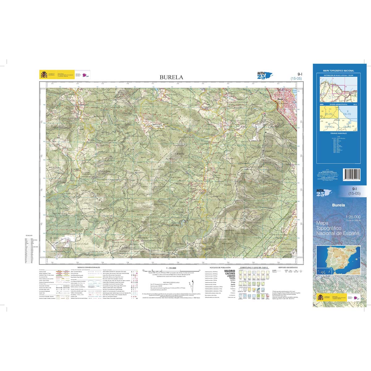 Online bestellen: Topografische kaart 9-I Burela | CNIG - Instituto Geográfico Nacional1