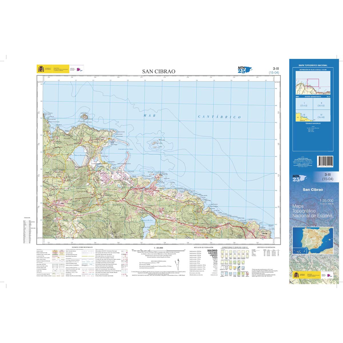 Online bestellen: Topografische kaart 3-III San Cibrao | CNIG - Instituto Geográfico Nacional1