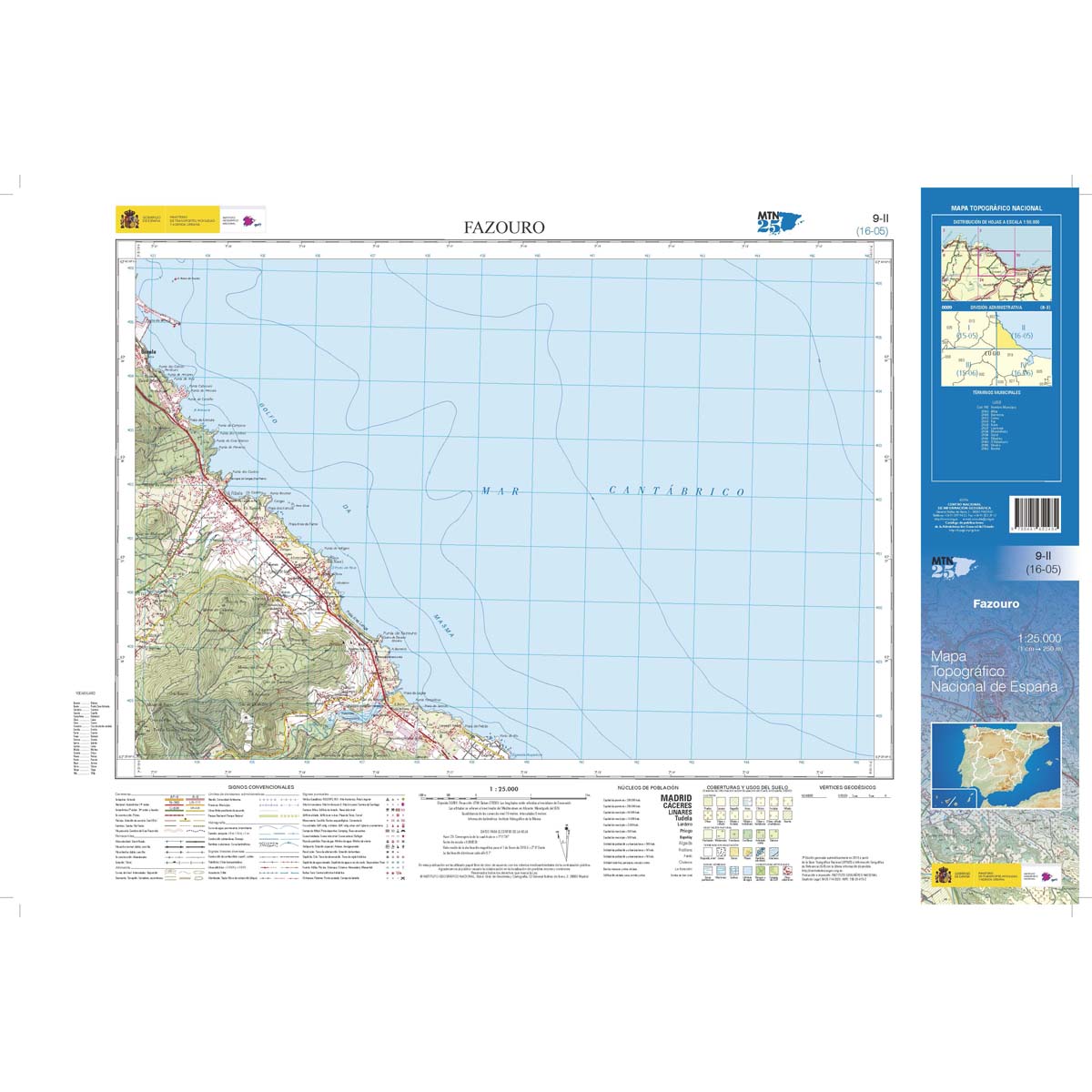 Online bestellen: Topografische kaart 9-II Fazouro | CNIG - Instituto Geográfico Nacional1