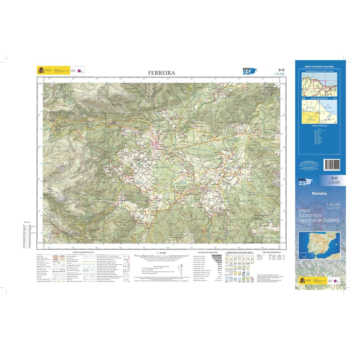 Online bestellen: Topografische kaart 9-III Ferreira | CNIG - Instituto Geográfico Nacional1