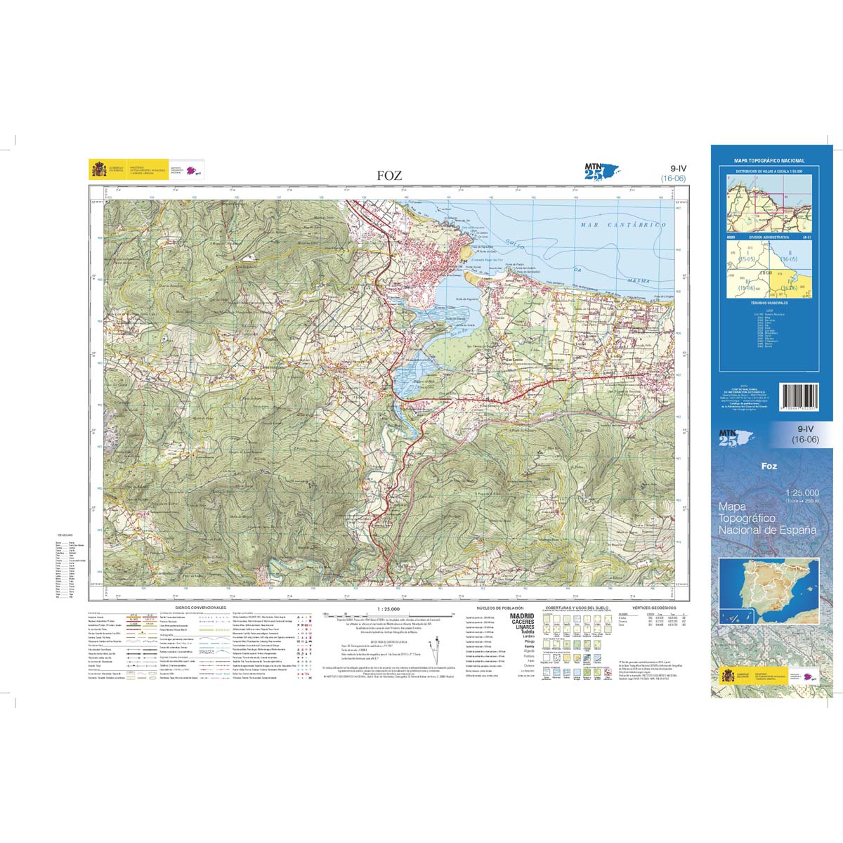 Online bestellen: Topografische kaart 9-IV Foz | CNIG - Instituto Geográfico Nacional1