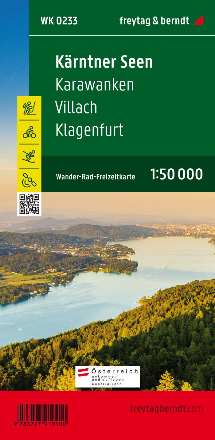 Online bestellen: Fietskaart - Wandelkaart 233 Wôrthersee Umg. - Klagenfurt - Karawanken | Freytag & Berndt