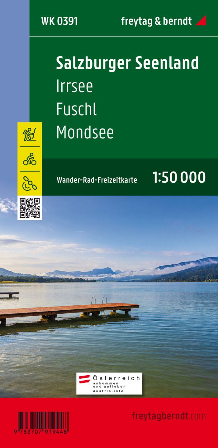 Online bestellen: Fietskaart - Wandelkaart 391 Salzburger Seenland - Irrsee - Fuschlsee | Freytag & Berndt