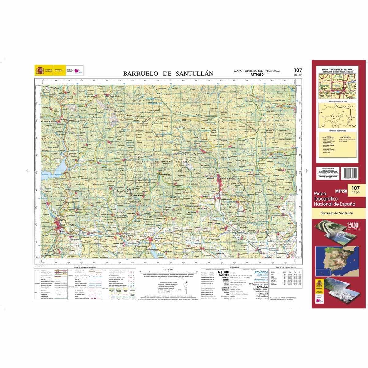 Online bestellen: Topografische kaart 107 MT50 Barruelo de Santullán | CNIG - Instituto Geográfico Nacional1