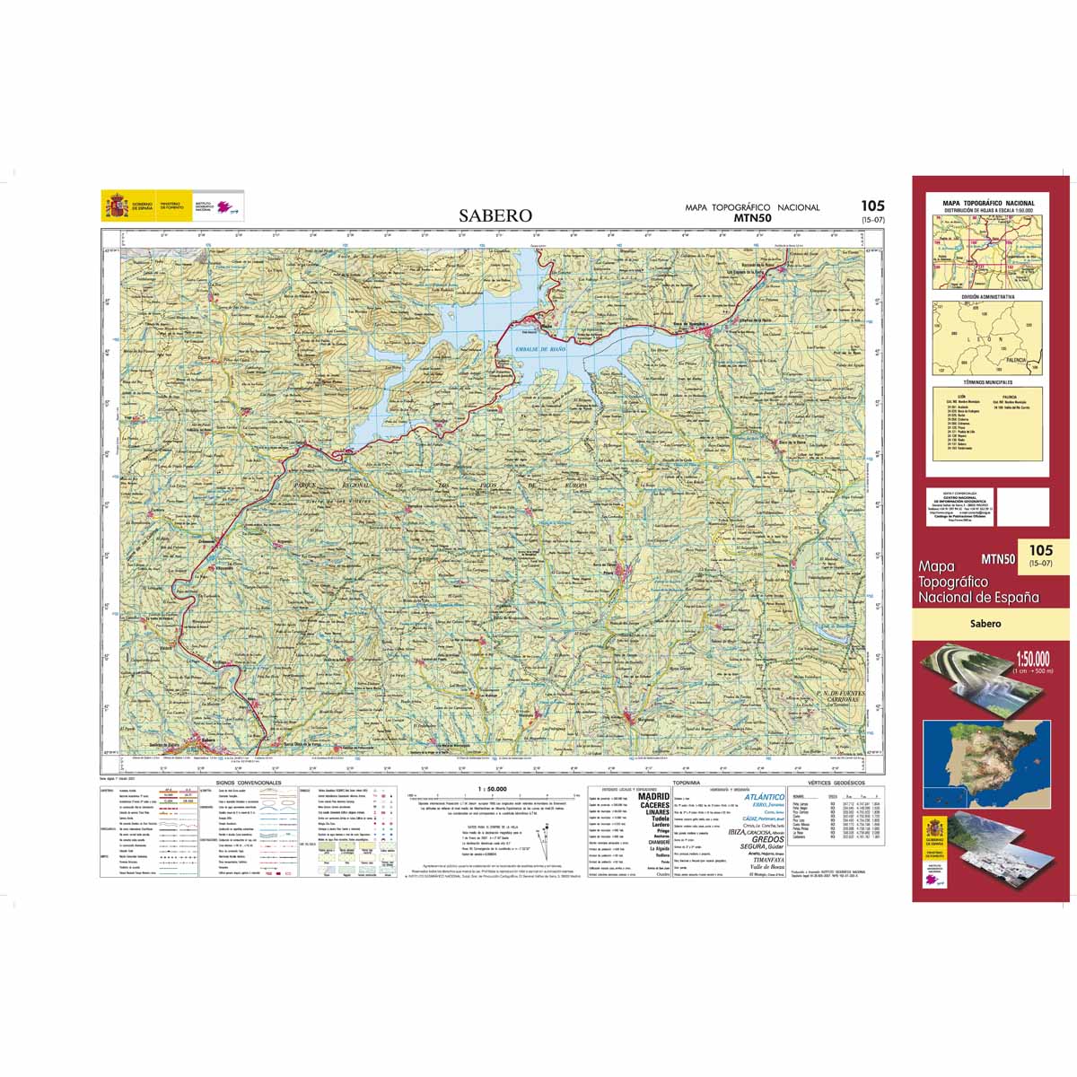 Online bestellen: Topografische kaart 105 MT50 Sabero | CNIG - Instituto Geográfico Nacional1