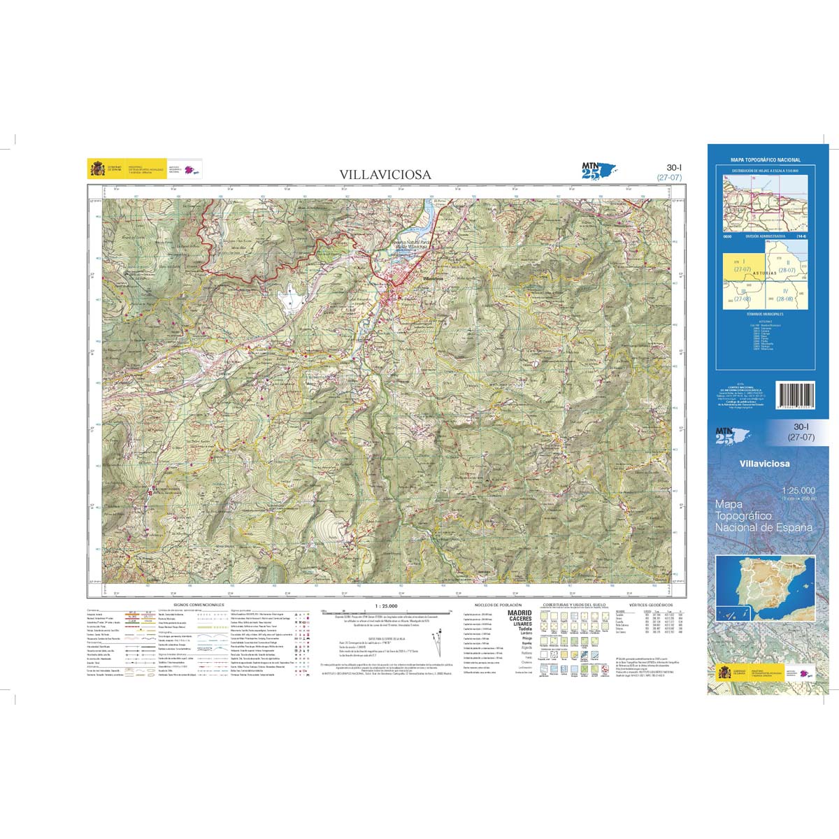 Online bestellen: Topografische kaart 30-I Villaviciosa | CNIG - Instituto Geográfico Nacional1