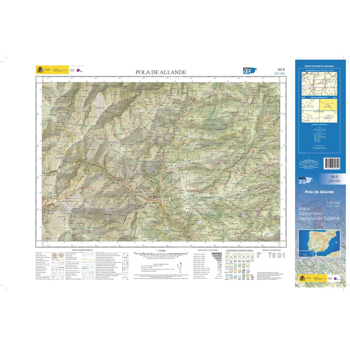 Online bestellen: Topografische kaart 50-II Pola de Allande | CNIG - Instituto Geográfico Nacional1