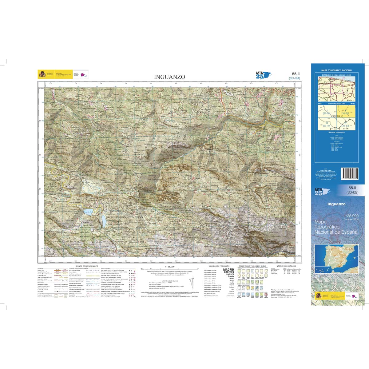 Online bestellen: Topografische kaart 55-II Inguanzo | CNIG - Instituto Geográfico Nacional1