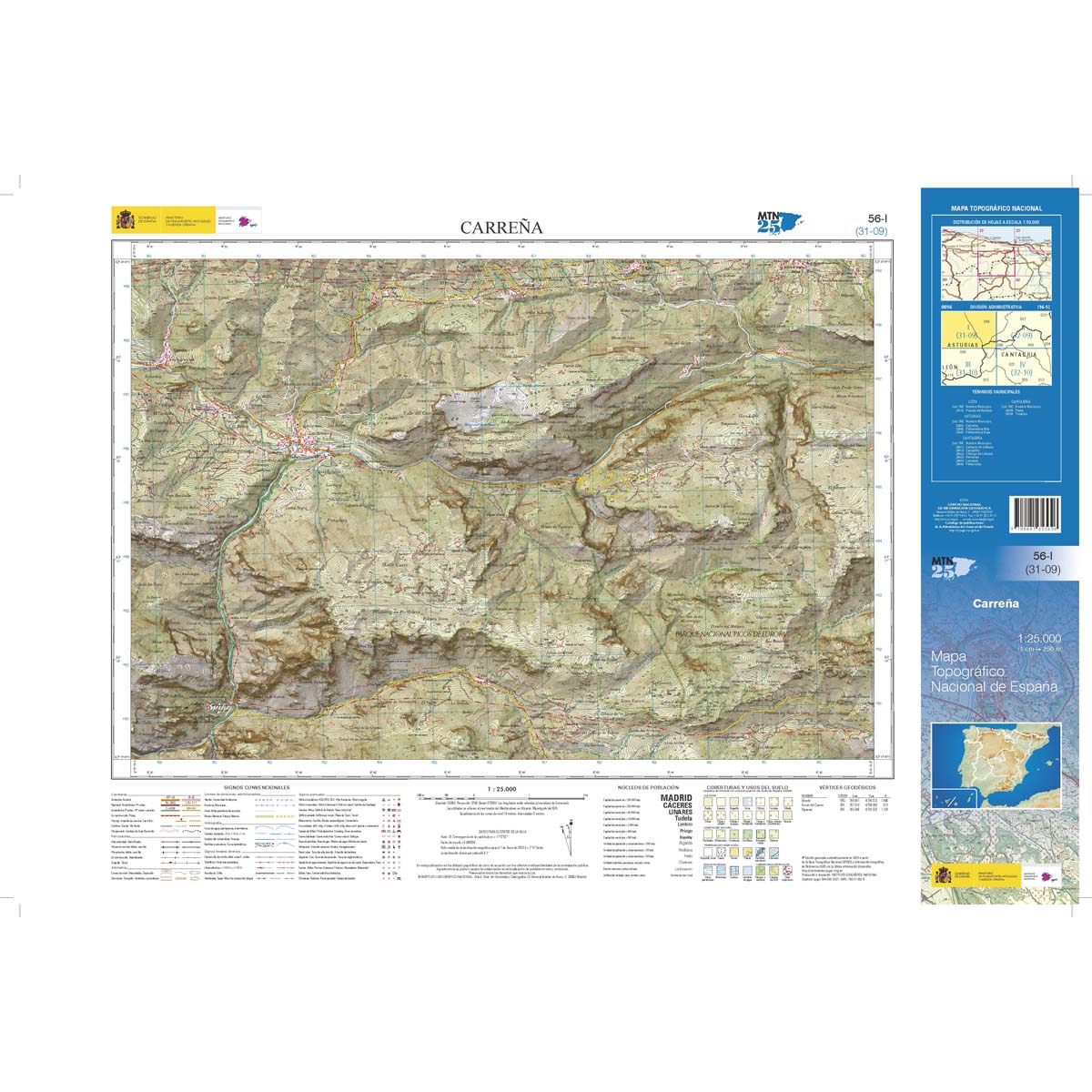 Online bestellen: Topografische kaart 56-I Carreña | CNIG - Instituto Geográfico Nacional1