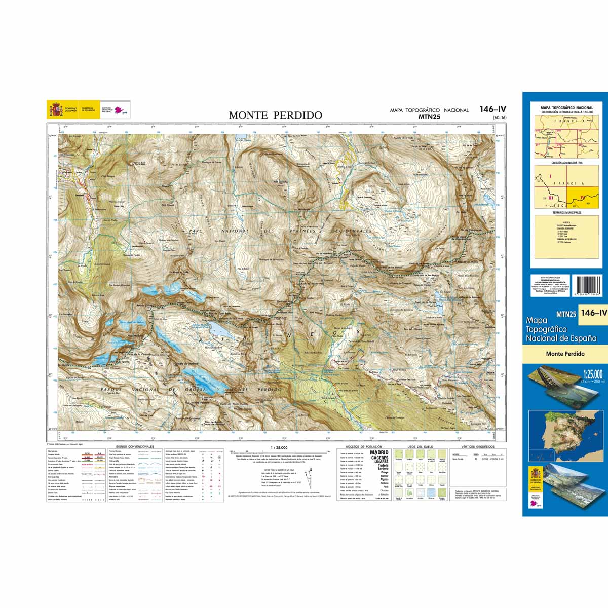 Online bestellen: Topografische kaart 146-IV Monte Perdido | CNIG - Instituto Geográfico Nacional1