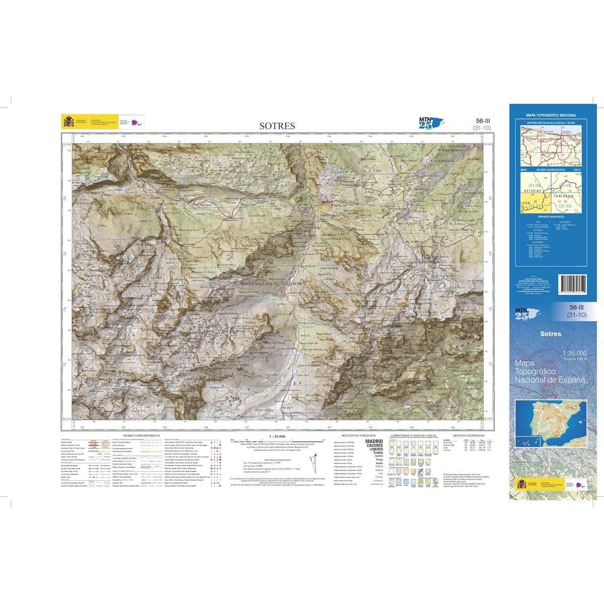 Online bestellen: Topografische kaart 56-III Sotres | CNIG - Instituto Geográfico Nacional1