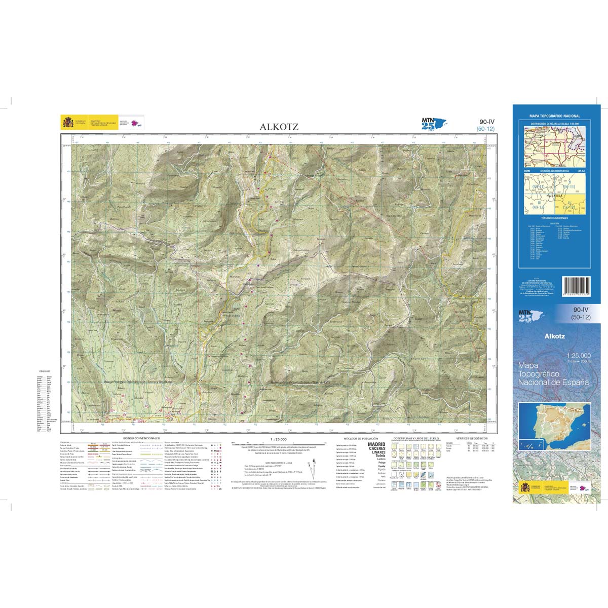 Online bestellen: Topografische kaart 90-IV Alkotz | CNIG - Instituto Geográfico Nacional1