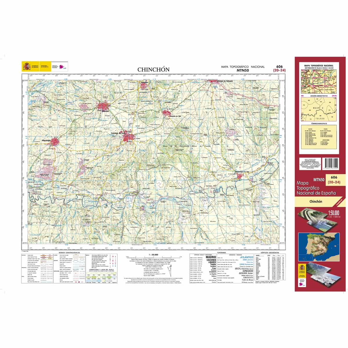 Online bestellen: Topografische kaart 606 MT50 Chinchón | CNIG - Instituto Geográfico Nacional1