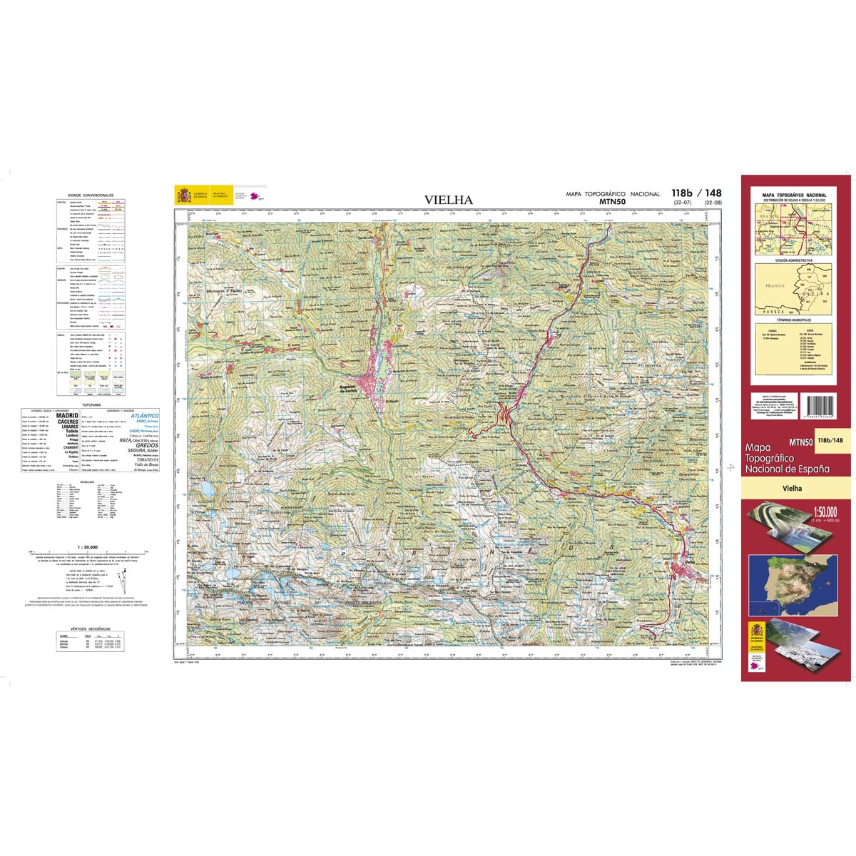 Online bestellen: Topografische kaart 118b/148 MT50 Vielha | CNIG - Instituto Geográfico Nacional1