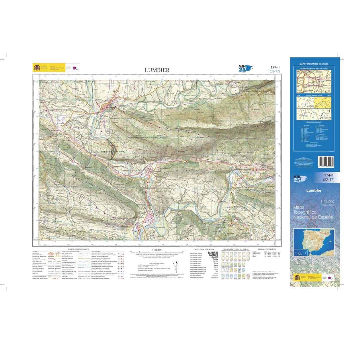 Online bestellen: Topografische kaart 174-II Lumbier | CNIG - Instituto Geográfico Nacional1