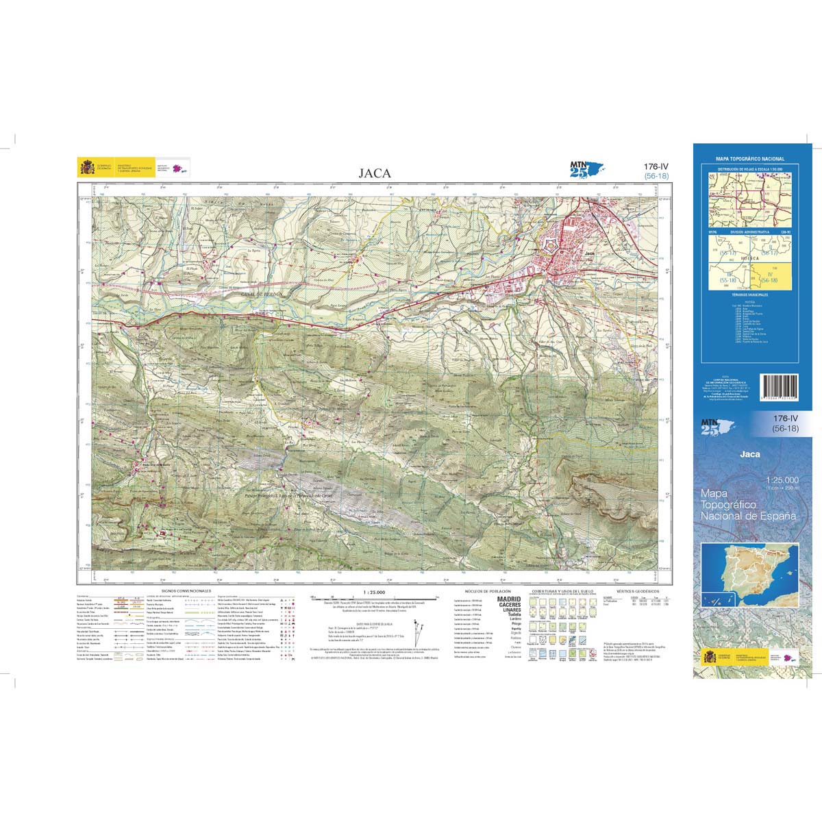 Online bestellen: Topografische kaart 176-IV Jaca | CNIG - Instituto Geográfico Nacional1