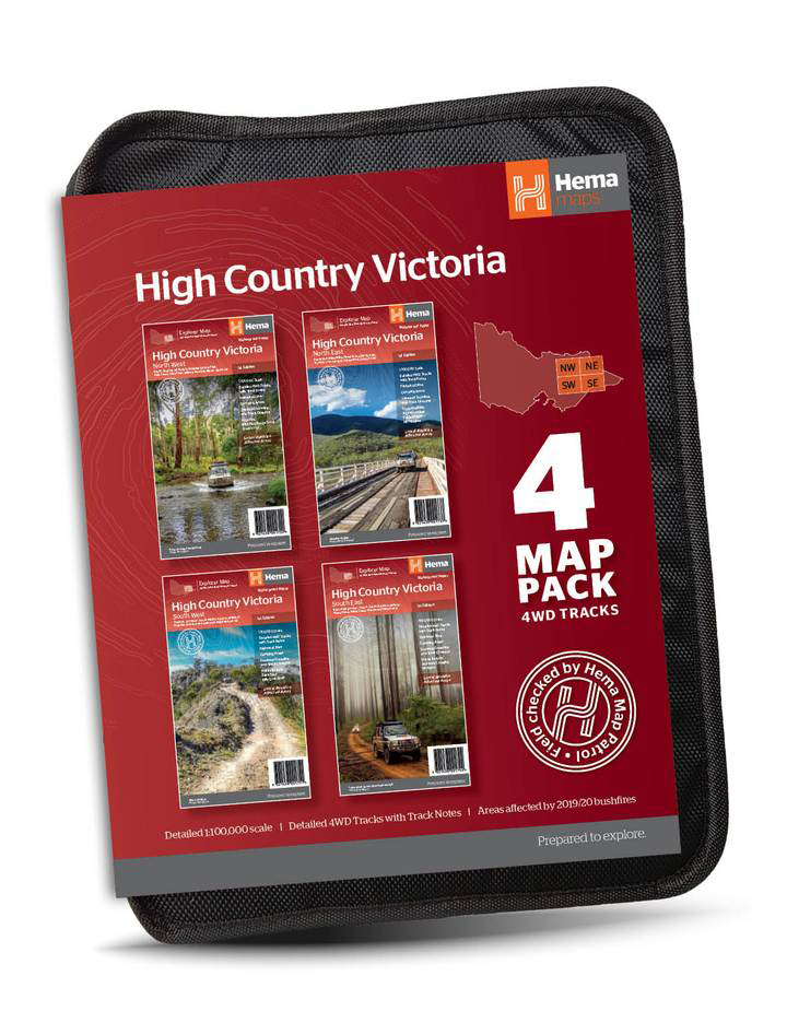 Online bestellen: Wegenkaart - landkaart Explorer Map Victoria High Country map pack 4-set | Hema Maps