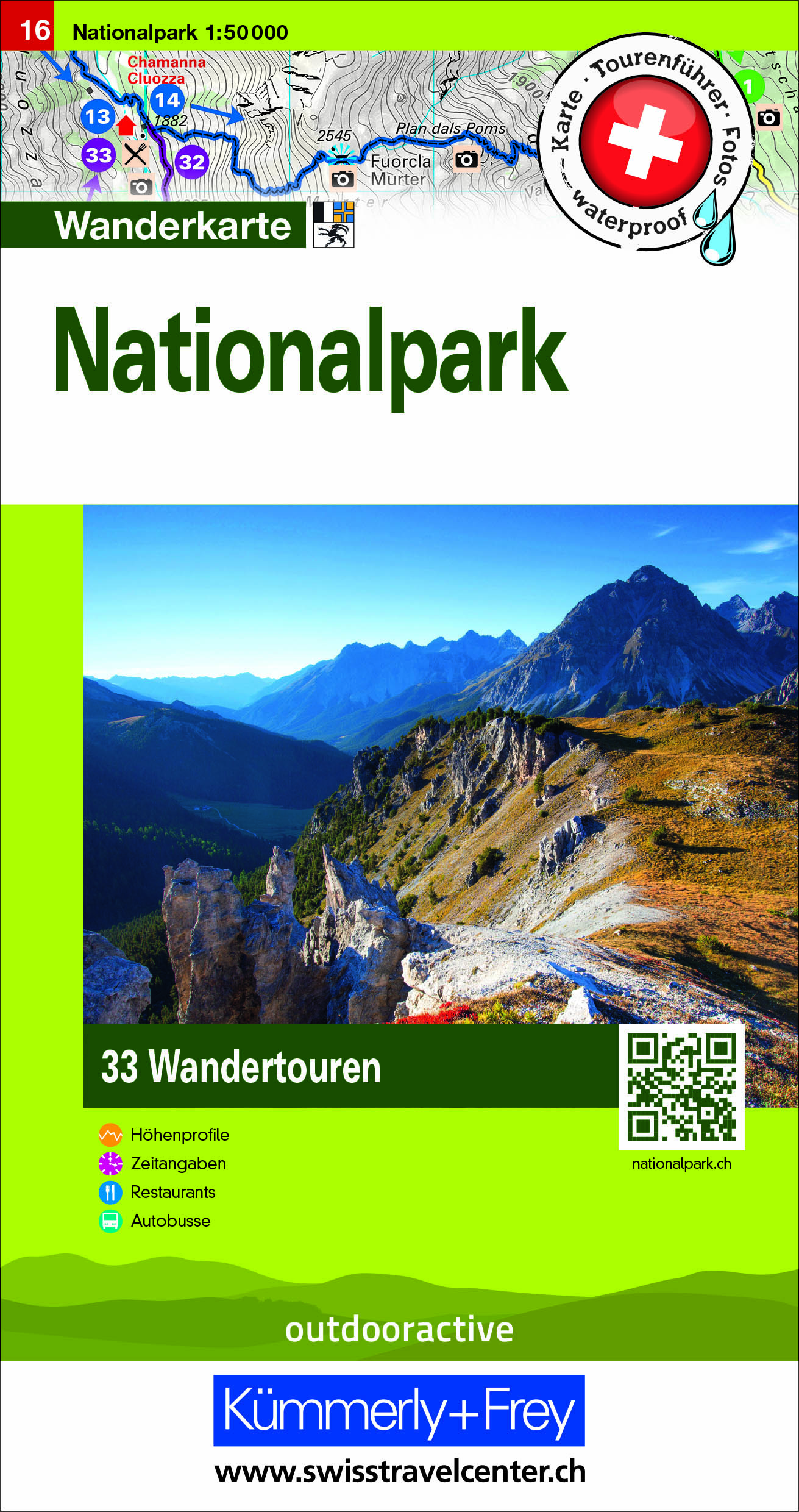 Online bestellen: Wandelkaart 16 Nationalpark | Hallwag