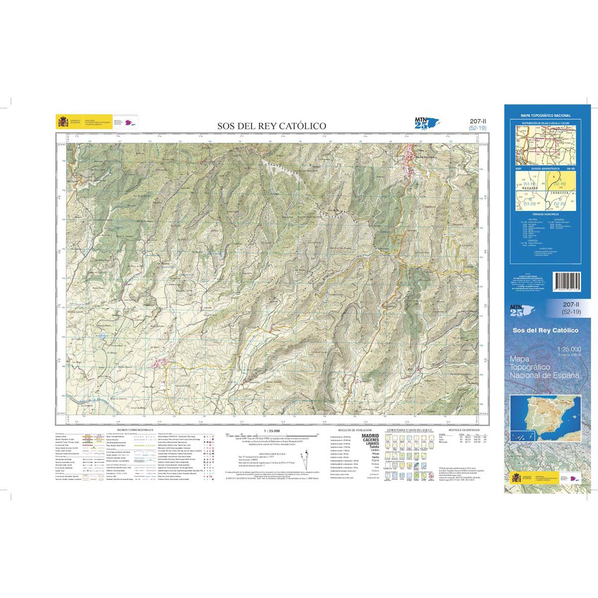 Online bestellen: Topografische kaart 207-II Sos del Rey Católico | CNIG - Instituto Geográfico Nacional1