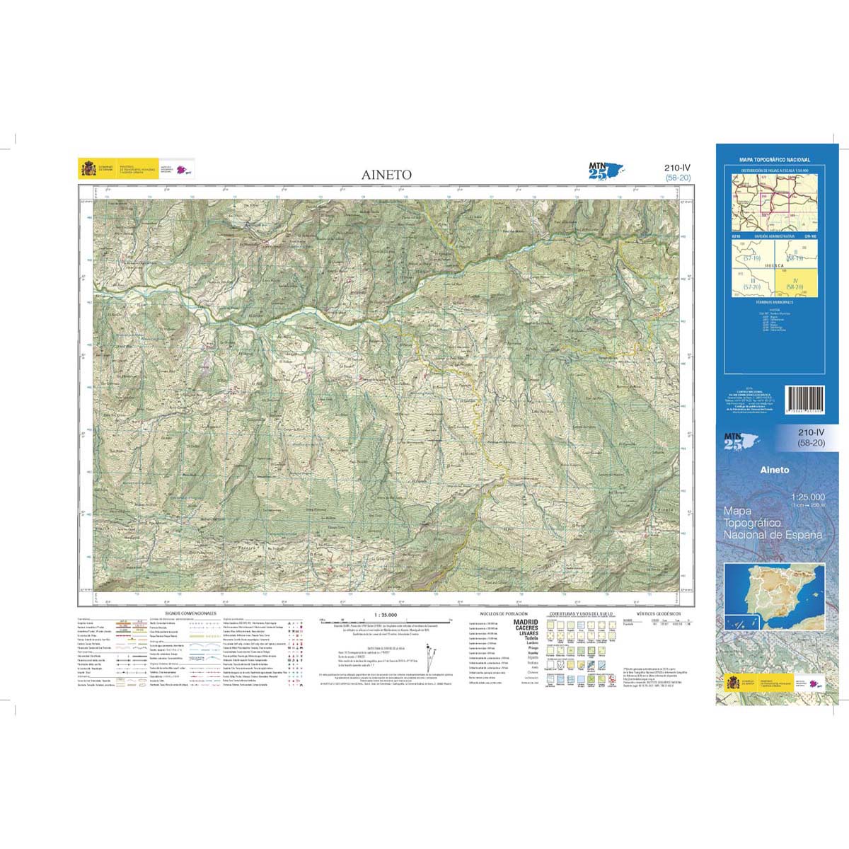 Online bestellen: Topografische kaart 210-IV Aineto | CNIG - Instituto Geográfico Nacional1