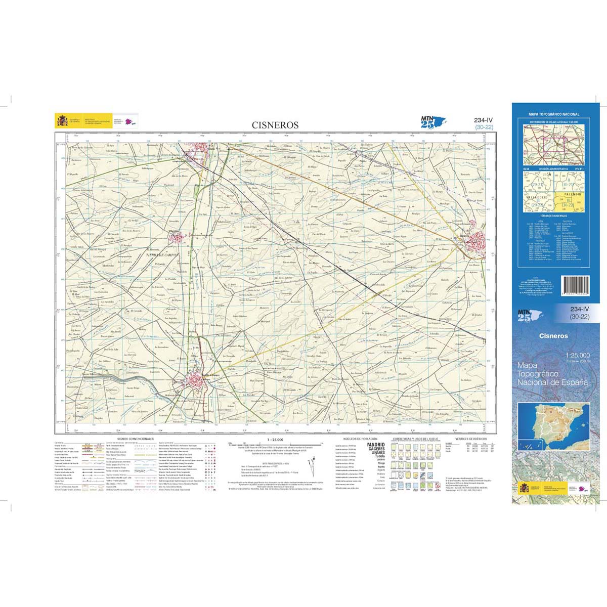 Online bestellen: Topografische kaart 234-IV Cisneros | CNIG - Instituto Geográfico Nacional1