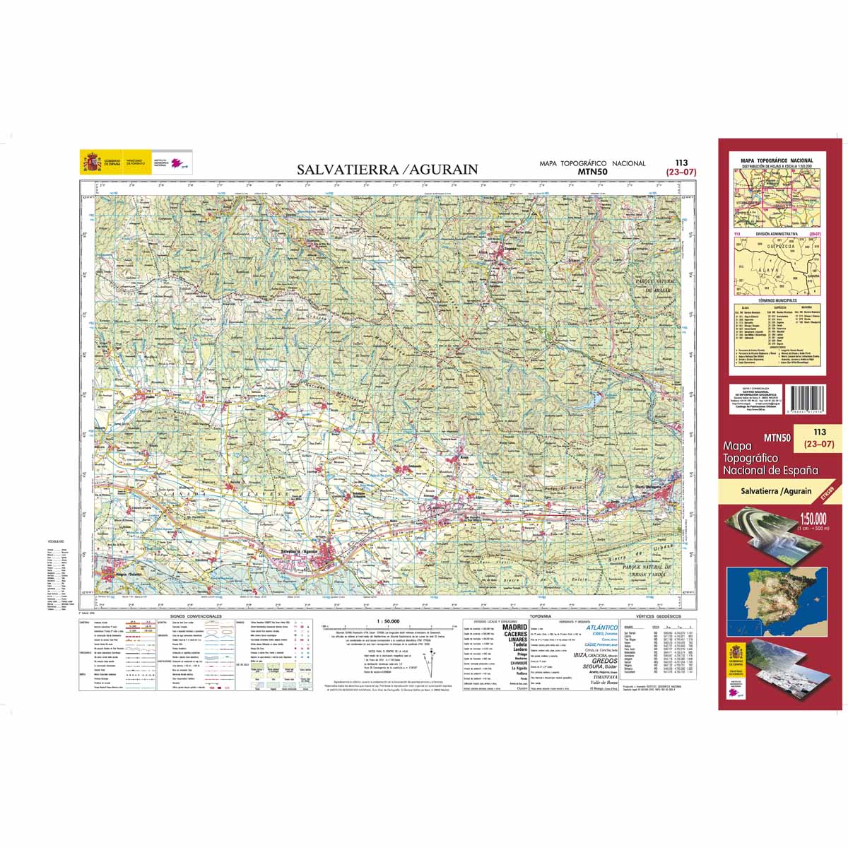 Online bestellen: Topografische kaart 113 MT50 Salvatierra / Agurain | CNIG - Instituto Geográfico Nacional1