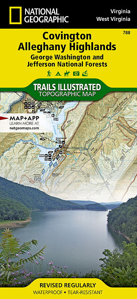 Online bestellen: Wandelkaart 788 Topographic Map Guide Covington, Alleghany Highlands | National Geographic