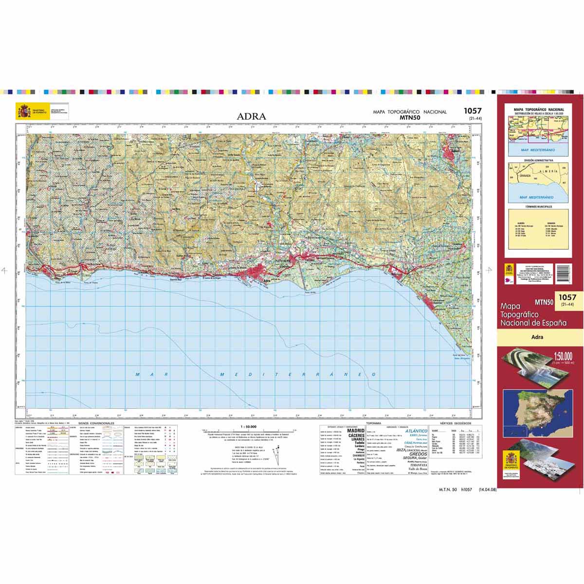 Online bestellen: Topografische kaart 1057 MT50 Adra | CNIG - Instituto Geográfico Nacional1