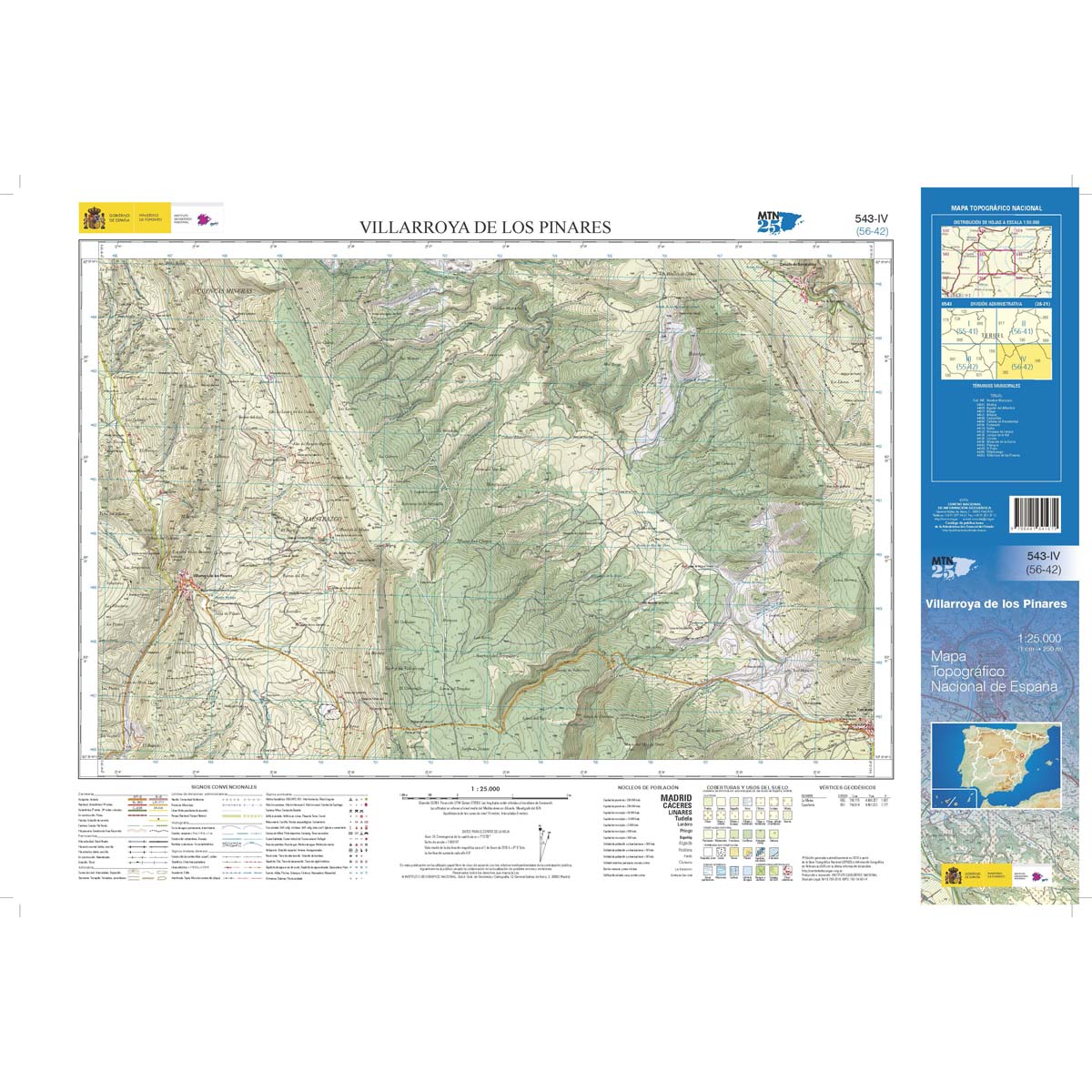 Online bestellen: Topografische kaart 543-IV Villarroya de los Pinares | CNIG - Instituto Geográfico Nacional1