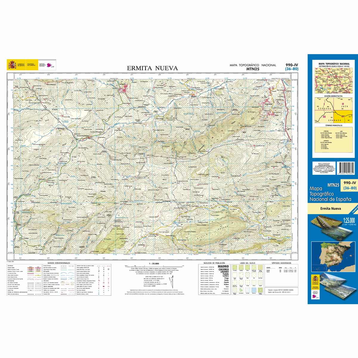 Online bestellen: Topografische kaart 990-IV Ermita Nueva | CNIG - Instituto Geográfico Nacional1