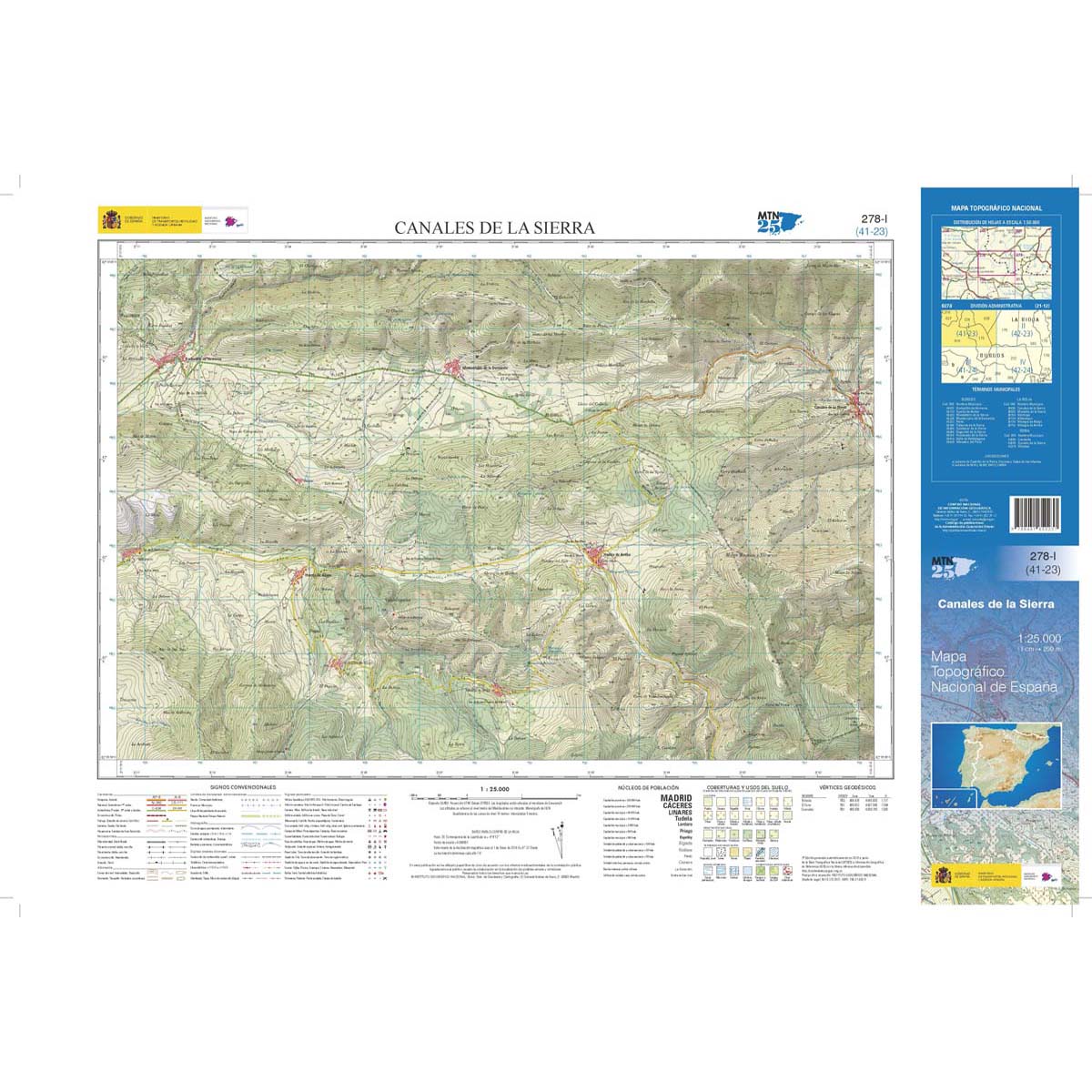 Online bestellen: Topografische kaart 278-I Canales de la Sierra | CNIG - Instituto Geográfico Nacional1